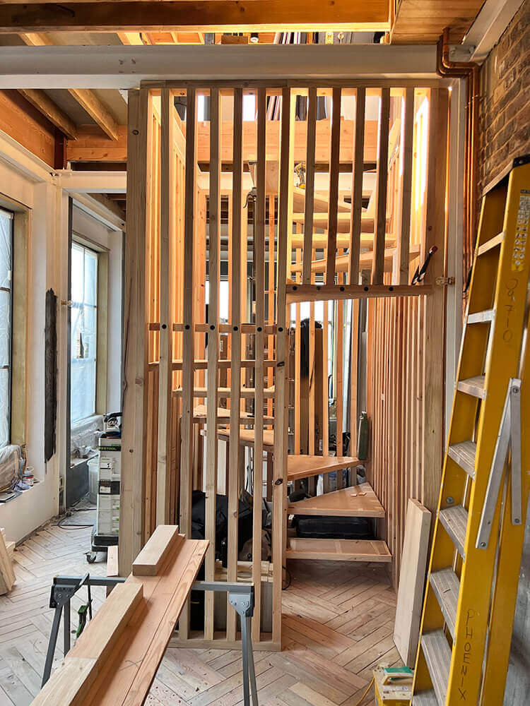 new staircase in Essex home